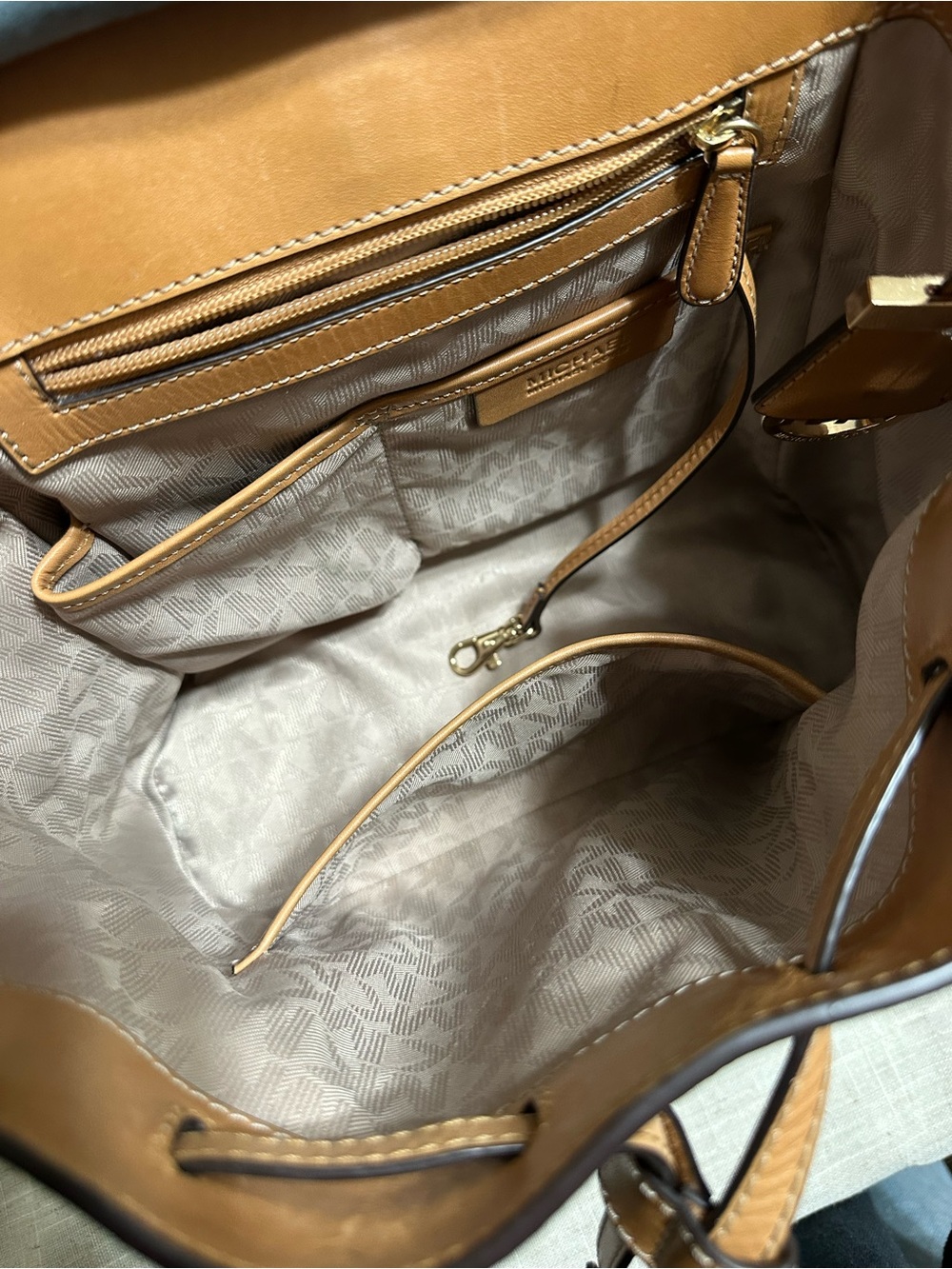 Michael Kors Romy Blue Suede and Leather Backpack - Picture 4 of 15